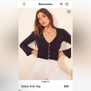 Reformation Gellar Knit Top - Brown/Tan XL